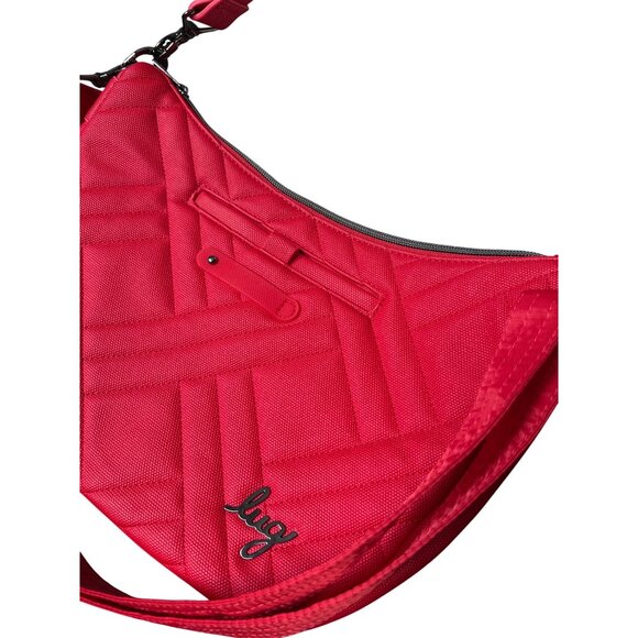 Lug Red Harmony Bag Quilted Crossbody Dual Adjustable Strap Multiple Compartment - Picture 3 of 7